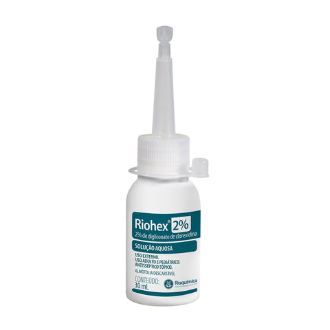 Imagem ilustrativa do produto Riohex 2% Aquoso 30ml com 30 Twist Off - RIOQUÍMICA – Rioquimica