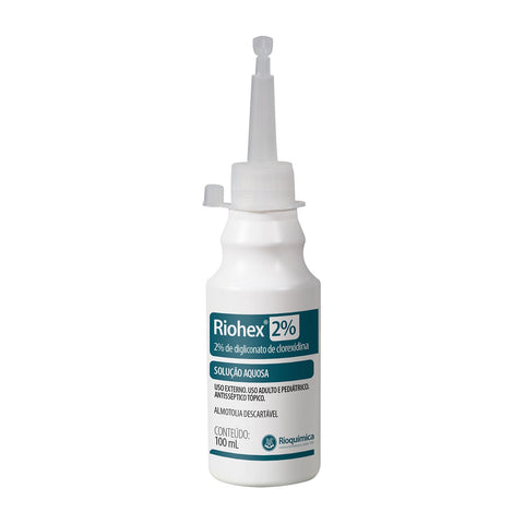 Imagem ilustrativa do produto Riohex 2% Aquoso 100ml com 30 Twist Off - RIOQUÍMICA – Rioquimica