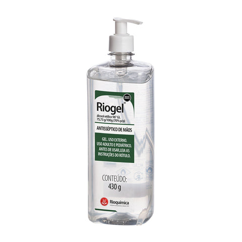 Imagem ilustrativa do produto Álcool 70% Gel 500ml/430gr Pump Riogel - RIOQUÍMICA – Rioquimica