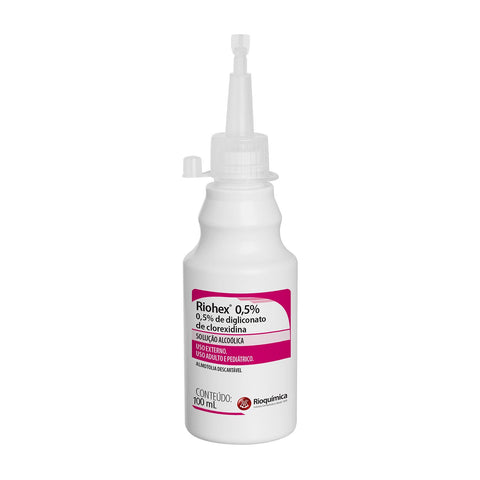 Imagem ilustrativa do produto Riohex 0,5% Alcoólico 100ml com 30 Twist Off - RIOQUÍMICA – Rioquimica