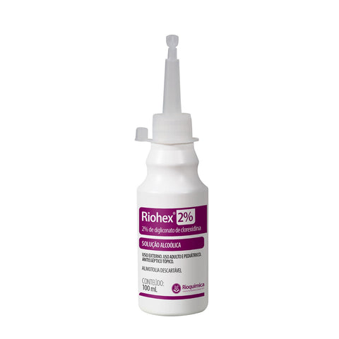 Imagem ilustrativa do produto Riohex 2% Alcoólico 100ml com 30 Twist Off - RIOQUÍMICA – Rioquimica