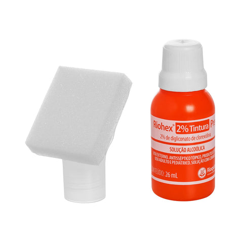 Imagem ilustrativa do produto Riohex 2% Tintura 26ml Prep com Aplicador - RIOQUÍMICA – Rioquimica
