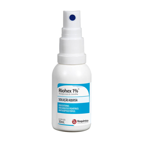 Imagem ilustrativa do produto Riohex 1% Aquoso 30ml com 12 Spray - RIOQUÍMICA – Rioquimica