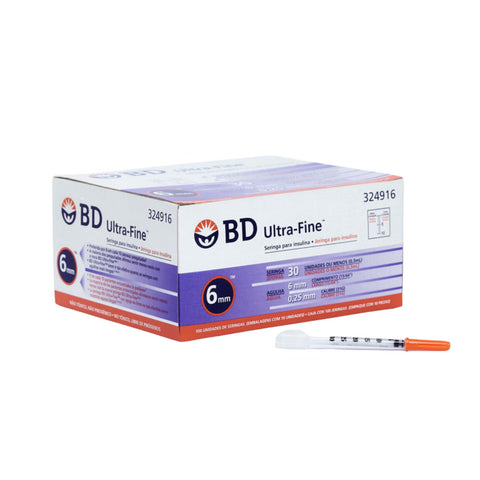 Imagem ilustrativa do produto Seringa Insulina 0,3ml com Agulha 6x0,25 Ultrafine com 10un 30UI - BD – Bd