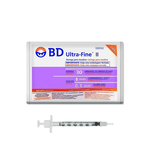 Imagem ilustrativa do produto Seringa Insulina 0,3ml com Agulha 8x0,3 Ultrafine com 10 30Ui - BD – Bd